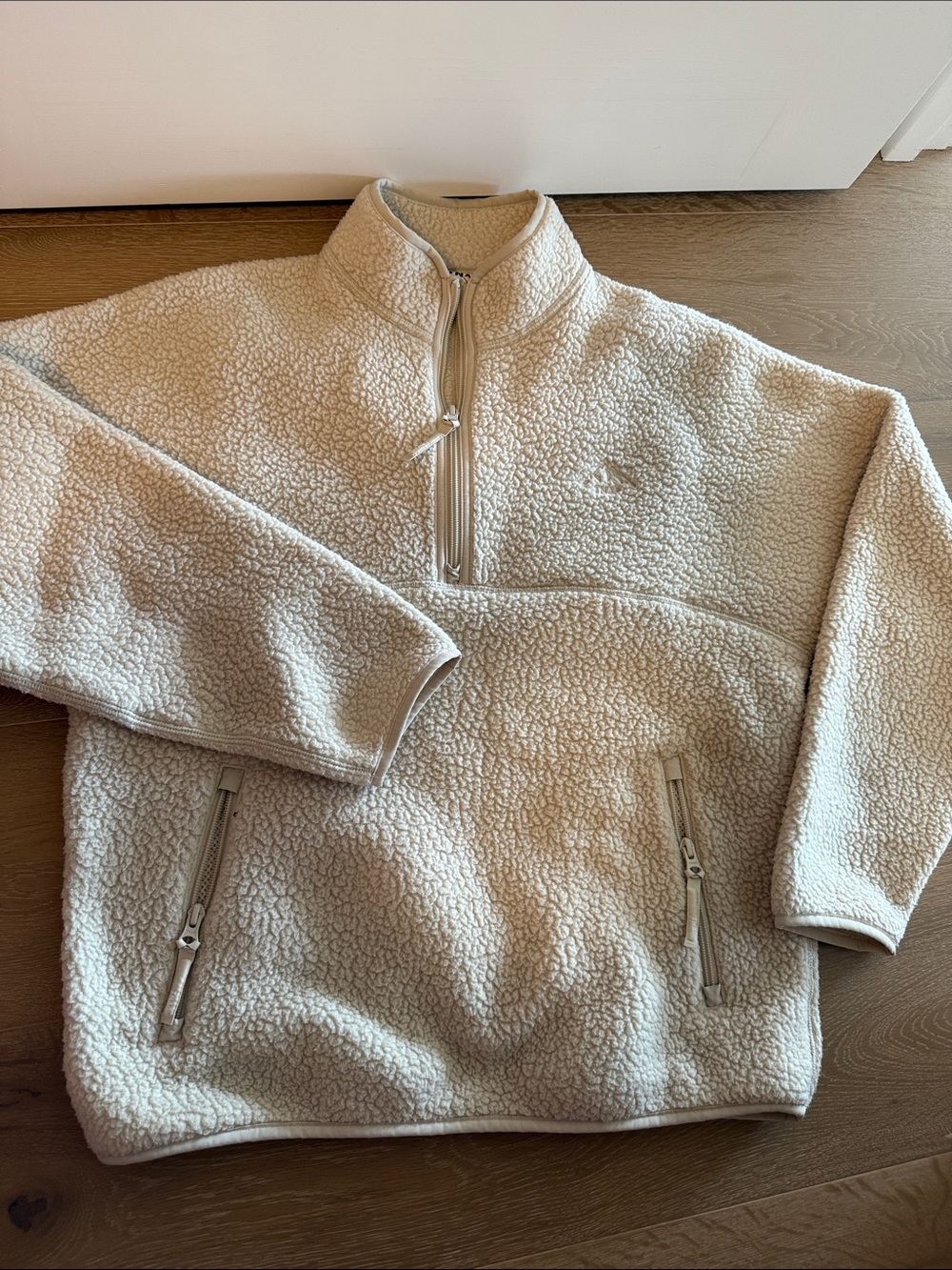 Aritzia polar tech Cream Sherpa Half-Zip Pullover Sweater